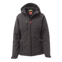 Kurtka softshell ocieplana damska PAYPER GALE PAD LADY, antracyt/czarny
