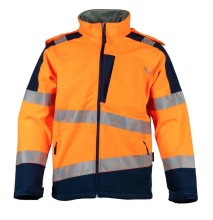 Kurtka ostrzegawcza Softshell VIZWELL VWJK613 Rip-stop, pomarańczowo-granatowy