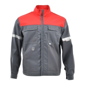 Bluza robocza SARA PIORUN (NEW), ciemnoszary/czerwony