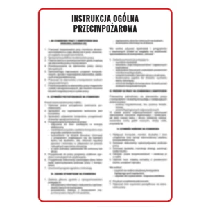 Znak Instrukcja przeciwpożarowa ogólna, DB001, 250x350 biały