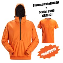 Bluza softshell SNICKERS 8400 + T-Shirt 2590 Pomarańczowe