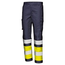Spodnie w pas SIR SAFETY HV SUPERTECH Multinorma, Granatowy/Żółty