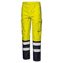 Spodnie w pas SIR SAFETY HV SUPERTECH Multinorma, Żółty/Granatowy