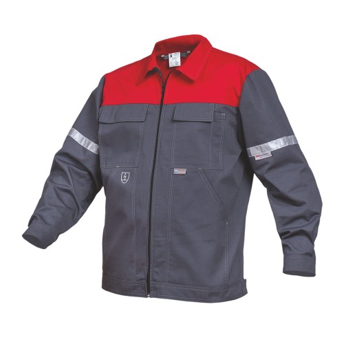 Bluza robocza SARA PIORUN SPECJAL (10-415-70) antystatyczna, szaro czerwona