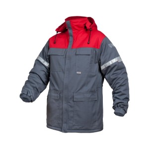 Kurtka ocieplana SARA PIORUN WINTER SPECJAL antyelektrostatyczna szaro-czerwone (10-748-70)